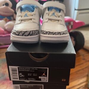 Jordan Spizike Low Toddler Sneakers - White and Blue